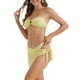 thumbnail image 4 of INSPIRAR CHIC Conjuntos de Bikini de Tres Piezas para Mujeres con Anillo en O, Parte Inferior de Tanga con Hebilla en la Espalda, Trajes de Baño en Color Amarillo Claro Grande, 4 of 5