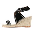 thumbnail image 2 of XYD Women Summer Open Toe Ankle Strap Eyelets Espadrilles Sandals Crossover Straps Wedge Heel Casual Dress Shoes Size 5.5 Black, 2 of 4