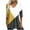 Yellow, variant on New Summer Womens Tops 2024 3/4 Sleeves Plus Size Fashion Multi-color V-neck Seven Quarter Sleeve Patchwork Printed Tops Long Sleeved V-neck Tops/Shirt