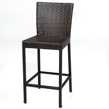 Bowery Hill Outdoor Wicker Bar Stools in Espresso (Set of 2) | Walmart