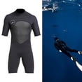 thumbnail image 4 of Traje de neopreno corto para hombre Cola traje de buceo cremallera trasera Negro L, 4 of 7
