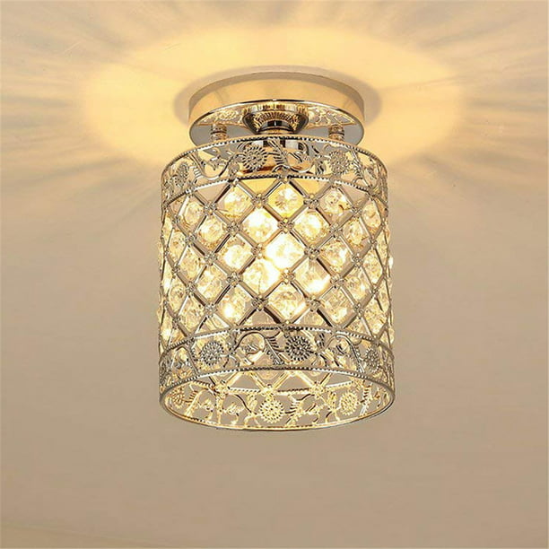 Mini Style Modern Decor Crystal Flush, Vintage Chandelier Crystal Pendant Light Fixtures Hallway Lighting