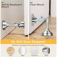 thumbnail image 5 of Door Stopper, GoXteam Magnetic Door Stops, 2 Pack Wall Floor Mounted Silver Magnetic Door Catch Door Holder, Stainless Steel Soft-Catch Doorstop, 5 of 7