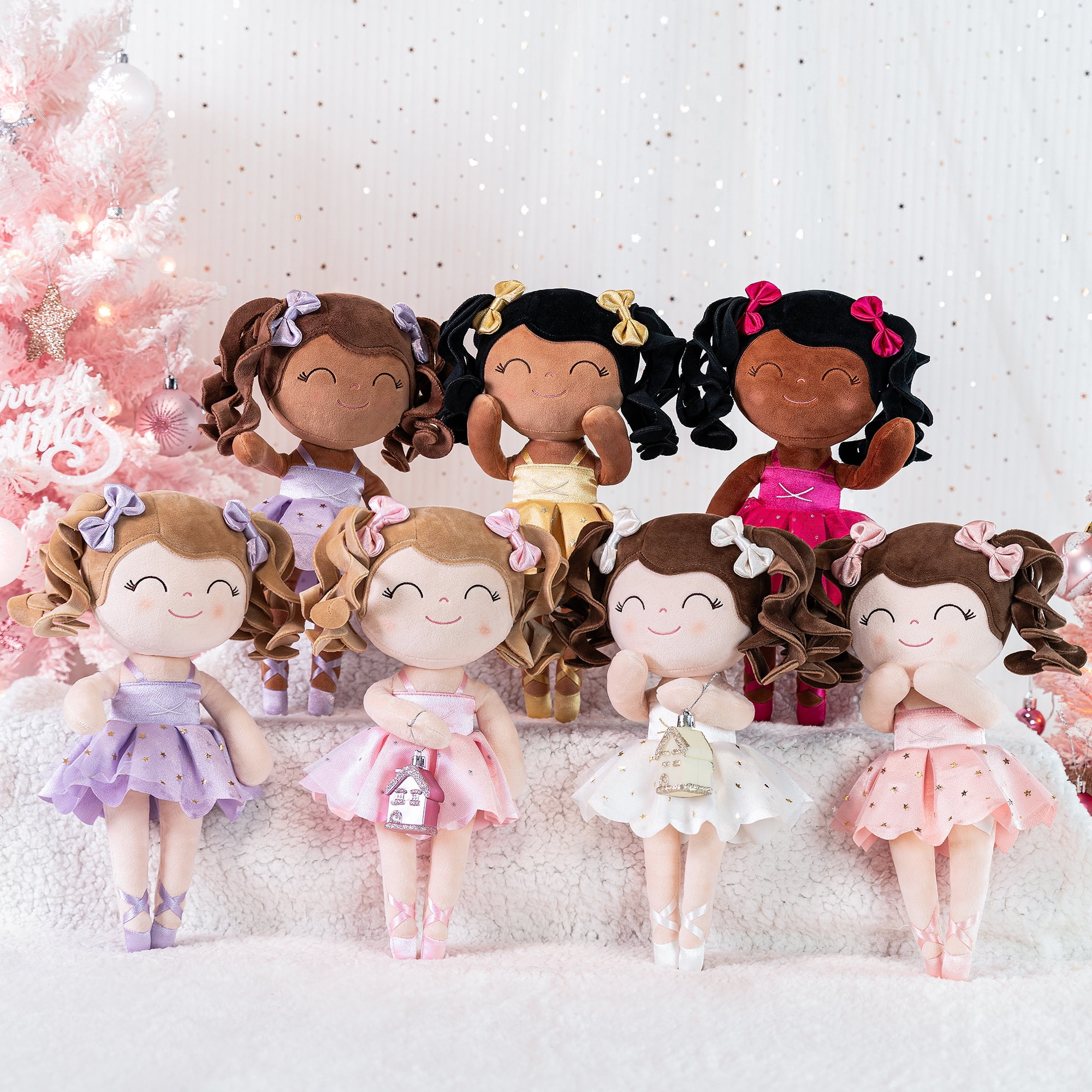 Gloveleya Baby Girl Gifts Plush Dolls Toddler Stuffed Doll Soft Girls Toy Ballerina Lavender 13 Inches with Gift Box