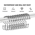 thumbnail image 2 of Rust Resistant Shower Curtain Rings, 12 Pcs Double Shower Curtain Hooks, Nickel Bathroom Shower Curtain Hooks, 2 of 5