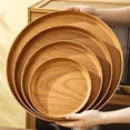 thumbnail image 5 of YSKING Round Wood-Grain Plastic Serving Tray, 8 Inch, 5 of 9