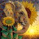 thumbnail image 1 of (LY059) Resina Diamante Con Forma Especial Serie Elefante Girasol Diamante Parcial 30*30cm, 1 of 9