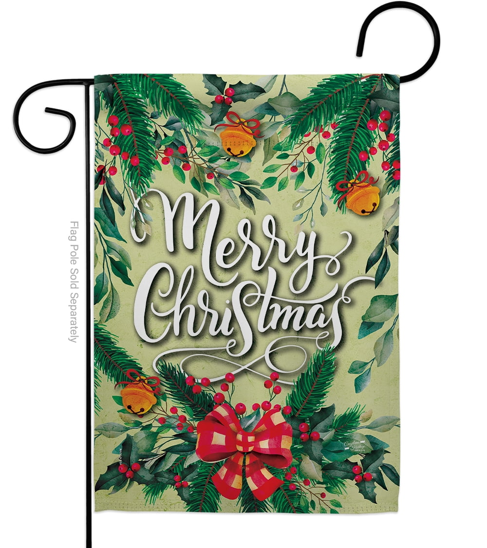Christmas Merry Chistmas Garden Flag Winter 13 X18.5 DoubleSided