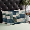 thumbnail image 4 of Turquoise Green Geometric Throw Pillow Cover 16 x 24 Inch Decorative Pillow Cover Vintage Modern Abstract Art Lumbar Pillowcase Seasonal Rectangle Cushion Case for Couch Sofa Bed Living Room, 4 of 7