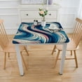 thumbnail image 3 of nygtbtfer Rectangle Multicolor Tablecloth Stainproof Tablecloths,Wipeable Table Cloth Wrinkle-Free for Round/Rectangle/Oval/Square/Party/Wedding,Modern Geometric Abstract Sea Waves, 3 of 7