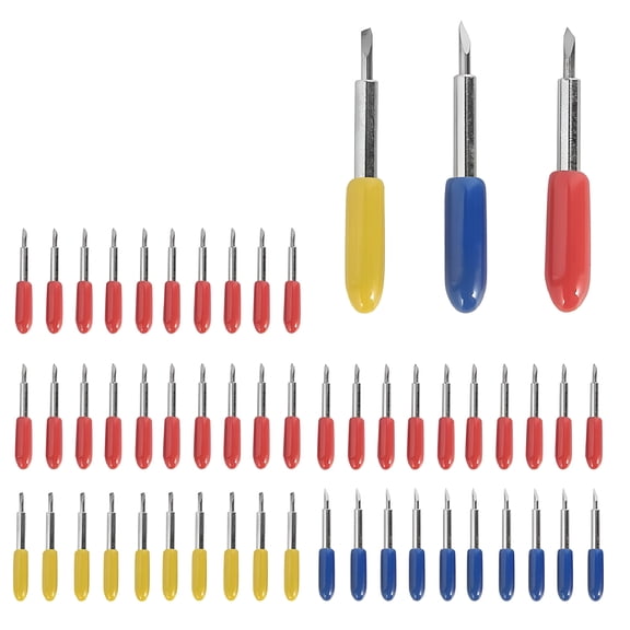 EXLEAF 50Pcs Replacement Cutting Blades for Explore Air 2/Air 3/Maker/Maker 3,Includes 10Pcs Fine Point Blade,30Pcs Standard Blades,and 10Pcs Deep Point Blades
