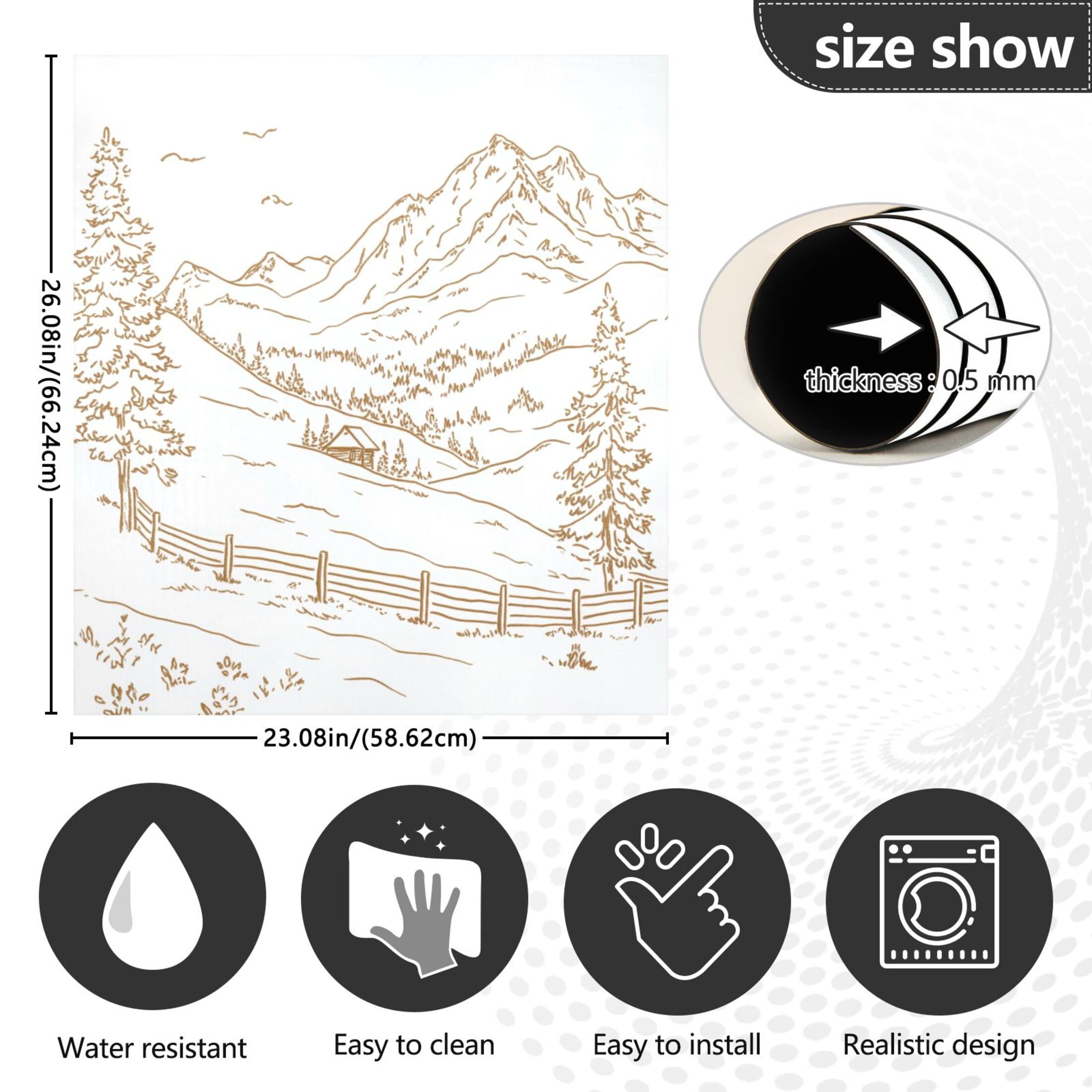 Dishwasher Magnetic Sticker 23x26 Inch Refrigerator Magnetic Sticker Washing Machine Magnetic Sticker Kitchen Panel Magnetic Sticker Home Decor Pretty Mountain