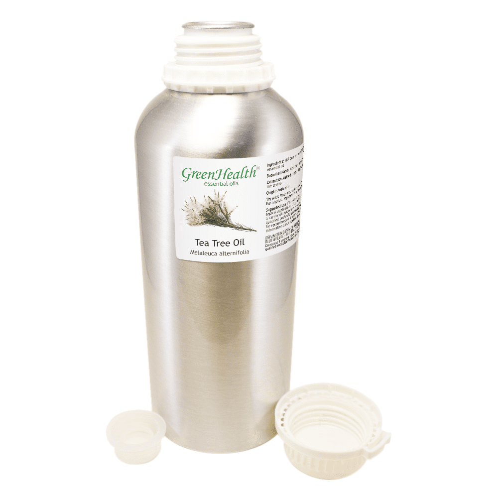 GreenHealth Tea Tree Essential Oil, 32 fl oz (946 ml) Aluminum Bottle w/ Plug Cap