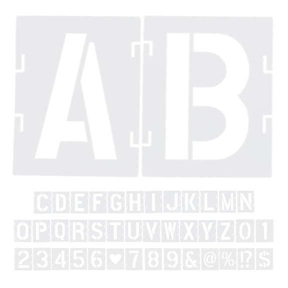 42 Pcs Large Plastic Letter Stencils Set Painting Templates for Graffiti Art and Crafts White