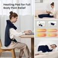 thumbnail image 4 of MaxKare Large Heating Pad with Massager, 24"x33" Electric Massaging Heating Pad for Full Body with 3 Heat Settings 3 Massage Modes - Navy Blue, 4 of 9
