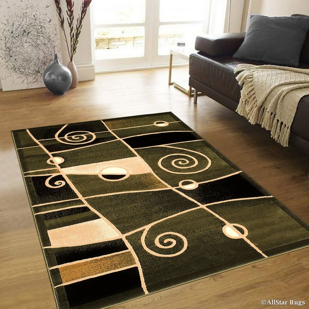 Allstar Green Abstract Modern Area Carpet Rug (7' 10" x 10' 2