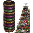 thumbnail image 1 of Mesh Ribbon for Wreaths - 10 Yards Striped Holiday Decoration | Holiday Wrapping Ribbons - for Craft Lovers DIY Enthusiasts Wedding Wreath Christmas Tree Bow Making Dining Table Staircase, 1 of 1