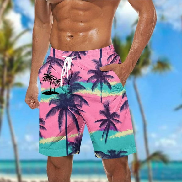 DIOAZUD Big and Tall Swim Trunks for Men 5 Inch Quick Dry Swim Shorts Board Shorts Hawaii Swimming Trunks Drawstring Elastic Waist Surfing Shorts Beachwear with Pockets