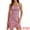 Pink, variant on DARING DIVA Women's Scoop Neck Spaghetti Strap Striped Mini Dress S Black