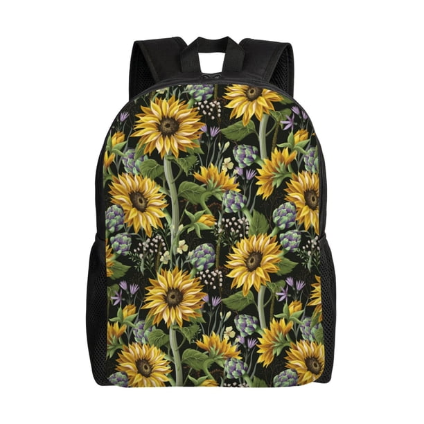 Fotbe Sunflowers Mochila de Viaje para Laptop, Mochila Ejecutiva Delgada y Resistente 15.6"