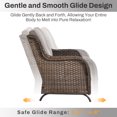 thumbnail image 5 of Bellefurn Outdoor Loveseat Sofa Patio Glider Rocking Bench,Garden Loveseat Seating Patio Chair Set with Cushion,for Porch Balcony and Backyard, 5 of 9
