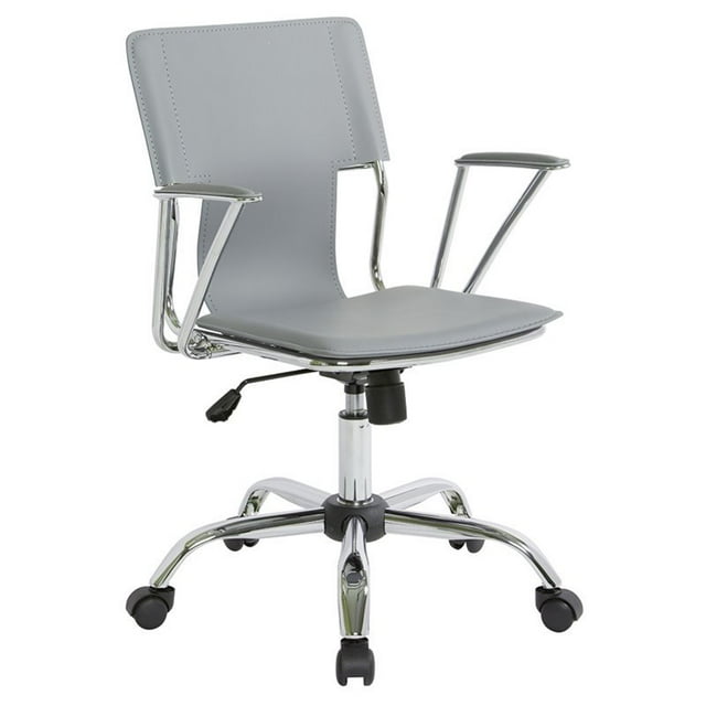 Dorado Office Chair in Gray Vinyl and Chrome Finish