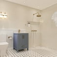 thumbnail image 2 of Ayna Decors Rooh 24 in Charcoal Grey Bathroom Vanity Set with White Quartz Countertop and Brass Faucet | Pop-Up Drain and P-Trap Included | Gold Hardware, 2 of 10