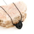 thumbnail image 5 of Uloveido Black Stainless Steel Key Lock Pendants Necklaces Jewelry Set for Him and Her with Zircon, 5 of 7