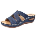 thumbnail image 1 of Women Orthopedic Sandals Low Wedge Slippers Open Toe Anti-slip Mules Slip On Slides Shoes, 1 of 4
