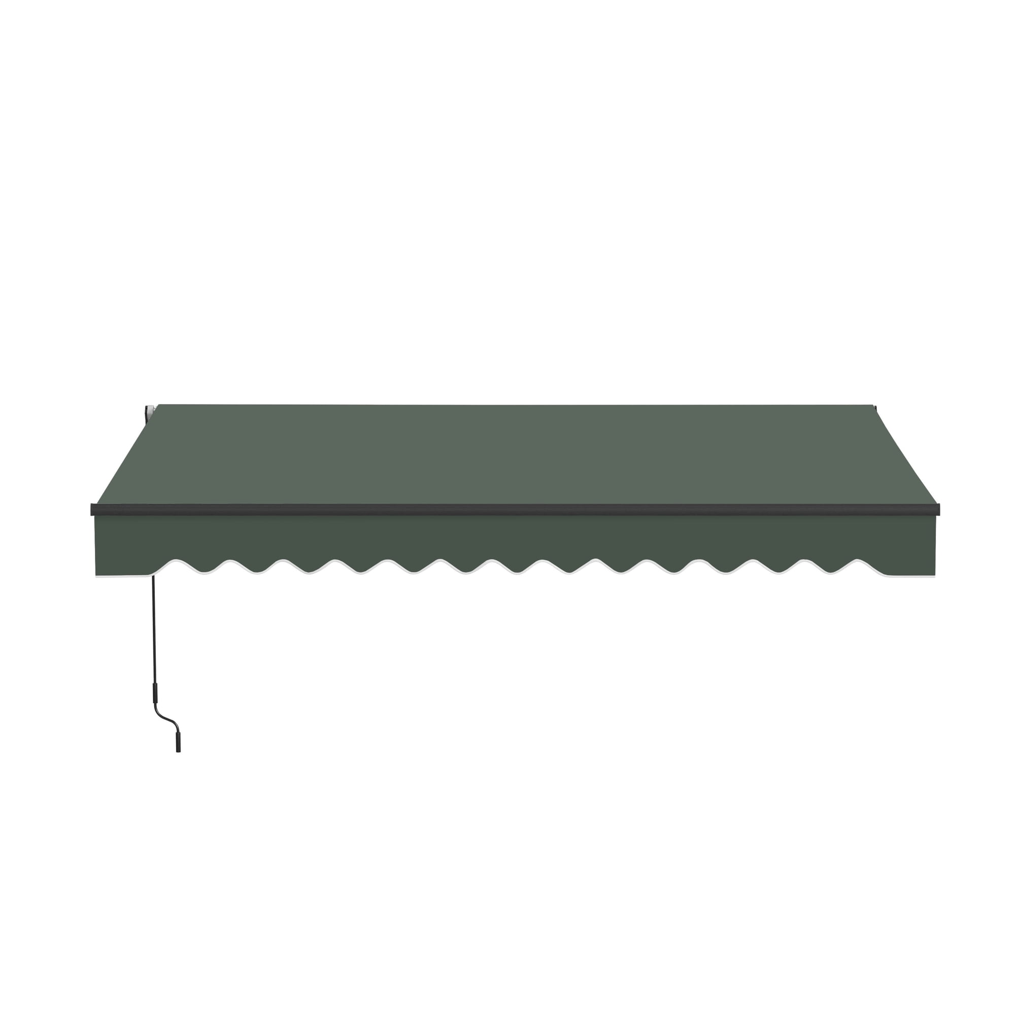 ALEKO 10' x 8' Forest Green Manual Retractable Patio Awning Sunshade