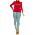 thumbnail image 4 of Women's Plus Size Casual Fitted Long Sleeve Solid Turtleneck Sweater Tops, 4 of 6