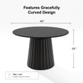 thumbnail image 4 of 46 in. Soild Wood Black Dining Table Round Kitchen Table, 4 of 5