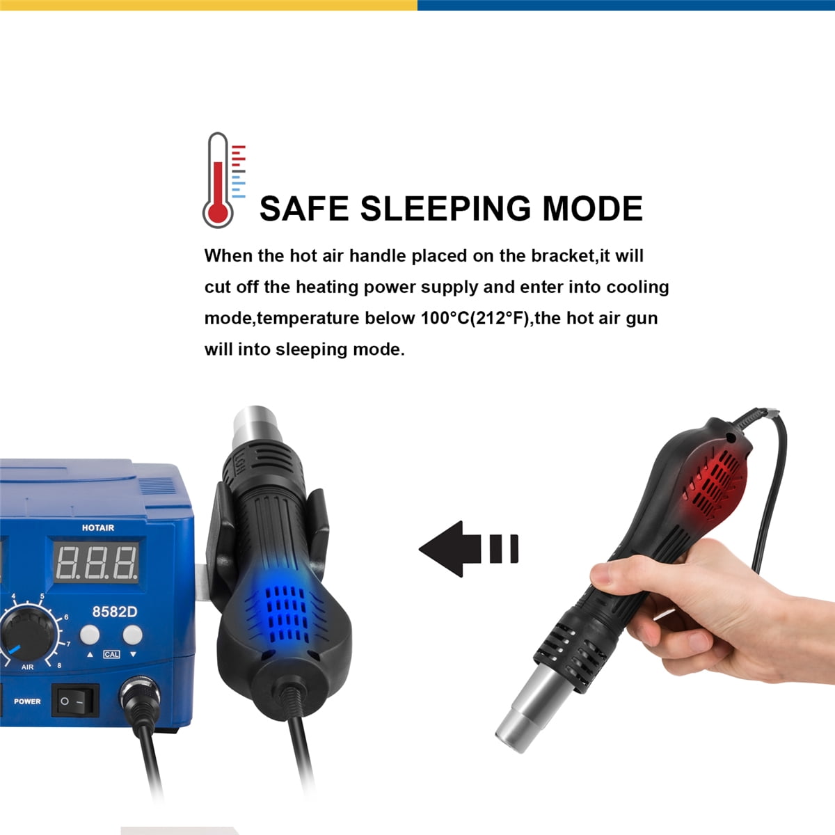 EXCITED WORK 800W Electric Soldering Station, 2 in 1 Electric Heat Gun LED Display Electric Soldering Iron Kit Workstation for Soldering Tools, Repair Soldering Kit