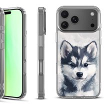 For iPhone 17 Pro Shockproof Protective Phone Case, by OneToughShield - Husky Puppy