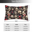 thumbnail image 2 of Kdxio Cotton Pillow Cases 16"x24" Pillowcases,Soft and Breathable Bedroom Pillow Cases-rock record Skull-No Pillow Core, 2 of 5