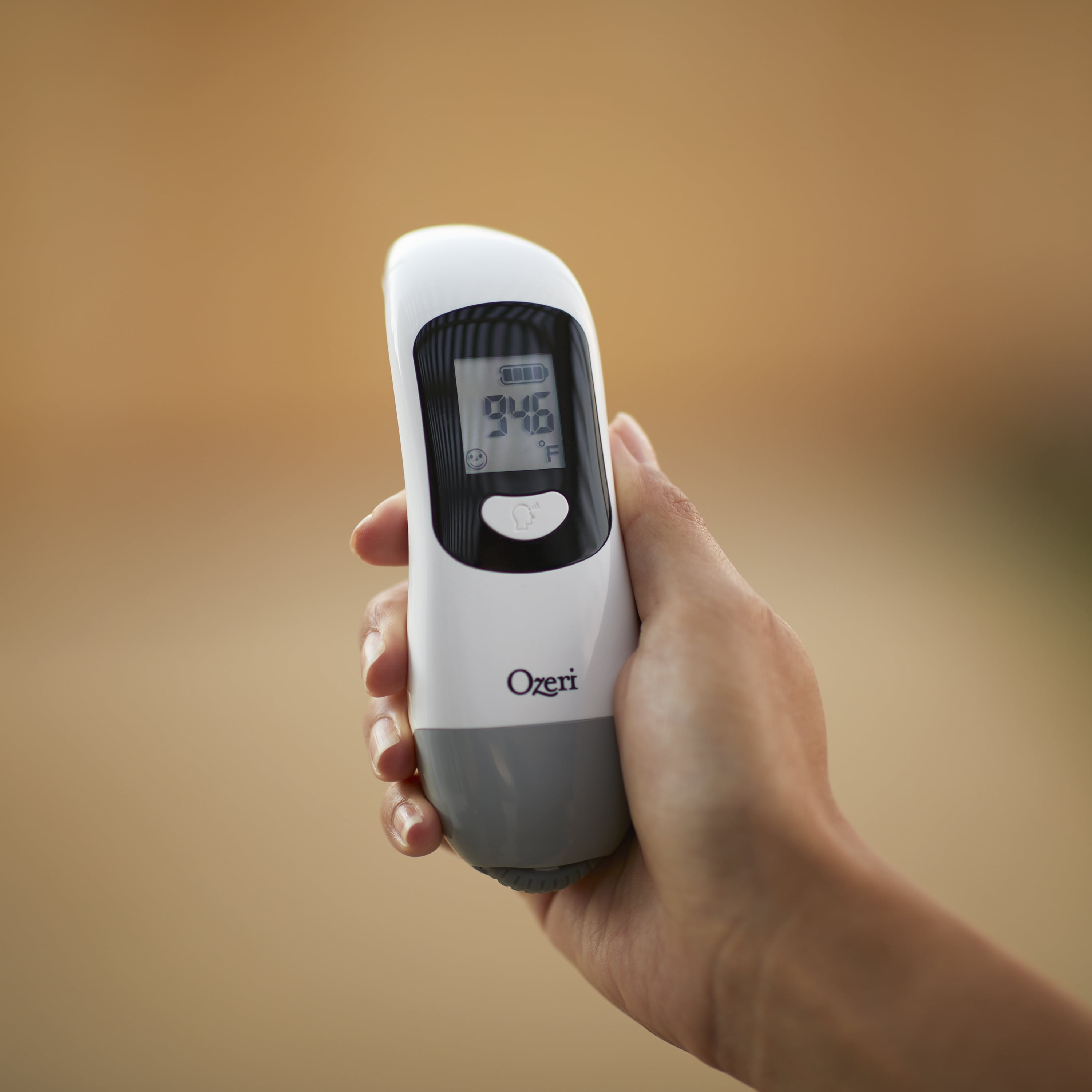 Ozeri Forehead Thermometer, ISO 80601-2-56 Medical-Grade with Silent Fever Alarm and Battery-Free Kinetic Activation