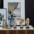 thumbnail image 3 of Gold Thinker Statue A-41, Silence is Gold Abstract Art Figurines 3-Piece Set for Home Office Decor, No Hear No See No Speak Design with Vintage Style, 3 of 4