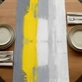 thumbnail image 5 of Table Runners 70 Inches Long Dress Scarves, Yellow Grey Farmhouse Coffee/Dining/Kitchen Table Decor, Holiday Table Runner, Abstract Geometric Oil Painting Vintage Gradient 13x70 Inch, 5 of 9