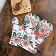 thumbnail image 5 of Cute Oven Mitts,Pioneer Flower Floral Print Pattern Oven Mitt 2-Pack Set,Kitchen Gloves for Oven,Heat Resistant Oven Mitts 7.7"x12", 5 of 7