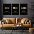 thumbnail image 5 of GUBIYU 3Pcs Black Gold Hustlers Poster Motivational Wall Decor Modern Art Hustle Grind Execute Wall Art Canvas Painting,Office Art Ideal Gift for Bedroom Living Room Corridor Room Decoration 12"x16", 5 of 6