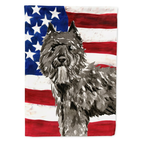 Patriotic USA Bouvier des Flandres House Flag