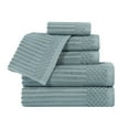 thumbnail image 2 of Superior Soho Ribbed Cotton 6-Piece Assorted Towel Set, Basil, 2 of 9