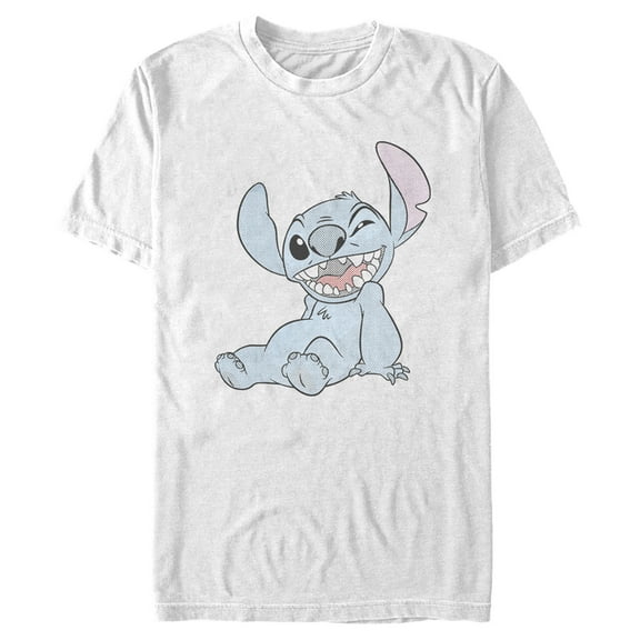 Men's Lilo & Stitch Halftone Smile Graphic Tee White X Large