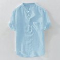 thumbnail image 3 of Dress Shirts Men‘s Summer Cotton Button Short Sleeves Large Blouse Top Occupational &Workwear L Green, 3 of 4