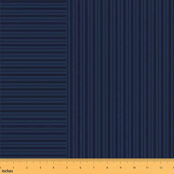 Erosebridal Pinstripe Fabric by the Yard 1 Yard Thin Stripes Home Decor Fabric by the Yard, Navy Blue