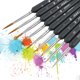 thumbnail image 5 of Juego de pinceles redondos, 9 piezas, conjunto de pinceles con detalle de punta redonda compatible con pintura en miniatura, pintura artística, acuarela acrílica Afortunado Sencillez, 5 of 5