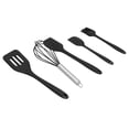 thumbnail image 4 of Juego de 5 espátulas de silicona para repostería casera, utensilios de cocina, decoración de pasteles, color negro, 4 of 14