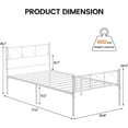 thumbnail image 2 of Twin Size Sturdy Modern Stylish Iron Bed Frame with Headboard and Footboard Metal Platform Bed - Simple Assembly, No Box Spring Needed, Under Bed Storage White, 2 of 7