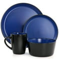 thumbnail image 2 of Gibson Home Laramie Blue Stoneware 16 Piece Dinnerware Set in Blue and Black, 2 of 5