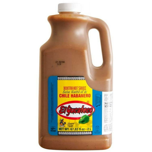 (Price/Case)El Yucateco Extra Hot Habanero Sauce, 67.63 Fluid Ounces, 2 per case